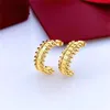 Boucle d'oreille en acier au titane pour femme exquise simple mode C diamant couleur or bague dame boucles d'oreilles amour bijoux cadeau G3349