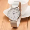 Horloges Mode Eenvoudig Herenhorloge Goud Zilver Casual Quartz Dames Mesh Roestvrijstalen Jurk Horloges Voor