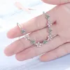 Charm Bracelets Pink Cherry Flower Zircon Cz Luxury Chain Bracelet For Women Girls Korean Dainty Jewelry Gifts S-B2175