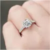 Cluster Rings Solid Platinum PT950 Ring Lady 1CT Moissanite Engagement Femmes Beau Cadeau Pour Girl Friend Xmas Mother Day Party Invitation