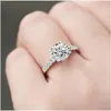 حلقات الكتلة الصلبة البلاتين PT950 حلقة سيدة 1CT Moissanite المشاركة نساء هدية جميلة للفتاة صديق عيد الميلاد يوم دعوة حفلة