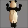 halloween Furry Panda Maskot Kostymer Tecknad karaktär Outfit Kostym Xmas Utomhusfest Outfit Vuxenstorlek PR Reklamkläder