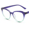 Sonnenbrille, Anti-Blaulicht-Brille, Unisex, Einfachheit, Cat-Eye-Brille, Patchwork-Farbrahmen, Brille, Ornamental