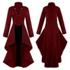 Calças femininas jaquetas vintage gótico steampunk botão renda espartilho traje de halloween casaco tailcoat jaquetas streetwear feminino y2k
