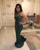 2023 ASO EBI Dark Green Mermaid Sukienka Promowa cekinowa koronkowa wieczór Formalne przyjęcie Drugi przyjęcie urodzinowe suknie zaręczynowe sukienki szata de soiree zj715