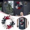 Fiori decorativi Ghirlanda natalizia Luci a batteria Porta del giorno dell'indipendenza appesa con set di ghirlande per finestre nazionali americane