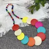 Pendant Necklaces Arrival Bohemian Women's Jewelry Accessories Colorful Wooden Beads Chain Pendants Long Necklace Women Beach Holiday Style