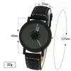 Orologi da polso Gnova Platinum Urban Orologio da uomo Minimalista Moda Donna Orologio da polso al quarzo Quadrante nero in pelle PU Stile Ginevra A835