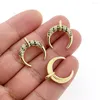 Anhänger Halsketten 1PCS Klassische Retro Sonne Mond Halbmond Halskette Charme Vergoldet Zirkon Schmuck Machen Nette Accessoires Für Frauen