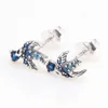 Boucles d'Oreilles Femme Pave Hirondelle Boucles d'Oreilles Femme Alliage Brillant Mini Polyvalent Bleu Boucles d'Oreilles Sweet Girls Festival Plus Beau Cadeau Lumière Bijoux de Luxe