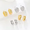 Boucles d'oreilles pendantes 18K plaqué or gros cerceau pour les femmes mode épais cerceaux ensemble bijoux anniversaire mariage cadeaux Y2k accessoires