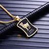 Pendant Necklaces Zodiac Sign Aries Leo Necklace Wholesale Men's Gold Color Stainless Steel 12 Constellations Jewelry Birthday Gift