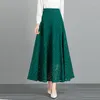 Skirts Women's Clothing Plus Size 7XL 8XL Fashion Elegant Spring Red Green Full Lace Female High Waist Long Maxi Womens 2023