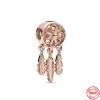 Pour les breloques pandora authentiques perles en argent 925 Dangle Charm Three Feathers Dreamcatcher Bead