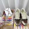 2023Brand designer casual shoes women's crystal women's Screener sneakers striped fashion retro dirty leather sneakers