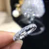 Cluster Rings Couple Eternity 4mm Lab Diamond Ring 925 Silver Sterling Bijou Engagement Wedding Band For Women Men Fine Party Jewelry