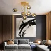 Chandeliers Nordic Glass Ball Ceiling Hanging Lamp Home Living Room Dining Kitchen Bedroom Gold Pendant Lighting Modern LED Chandelier