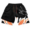 Shorts pour hommes Manga 3D Imprimer Anime Hommes Femmes 2 en 1 Mesh Séchage rapide Gym à Fitness Entraînement Summer Performance Sports Male