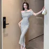 Partykleider Fairy Elegent Woman Der Sommer 2023 Koreanische Version von Temperament ist ein Wort, das die eigene Moral kultiviert