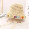 Chapeaux 2023 version coréenne marée enfants bébé filles paille fleur arc soleil plage chapeau mère et moi accessoires