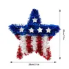 Decorative Flowers American Style Flag Pattern Hanging Wreath Star Shape Independence Day Pendant Decorations For Door Wall