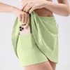 Pantaloncini da donna Sport elastici da donna 2 in 1 Gonne da tennis sexy Vita alta Allenamento da corsa estivo Palestra