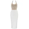 2023/European and American New Sexy Strap Dress Bandage Dress Evening Dress Xiusheng Sexy V-Neck Beaded Mid length