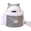 Cat Carriers Carrier Bag For Small Pet Dog Backpack Portable Travel Winter Plush Warm Kitten Slings KXRE