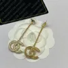Fashion 18K Gold Plated Tassel Designer Letters Stud Long Earring Dangle Crystal Geometric Luxury top Brand Women Rhinestone Pearl Wedding Jewerlry Accessories