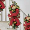Decoratieve bloemen Kerstdecoratie Snoerloos Voorverlichte trap Licht op Led-krans