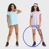 L359 chemise à manches courtes cravate papillon Yoga hauts Nude Sense T-Shirts séchage rapide chemises de course respirant Cool sweat