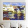 Handgjorda konstverk Canvastavlor av Pierre Auguste Renoir The Bridge at Chatou Modern Art Kitchen Room Decor