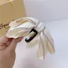 Hair Clips Ribbon Bow Banana Hairclip For Women Elegant Claw Hairpin Barrettes Accessories Solid Color Fashion Headwear