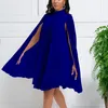 Robes Décontractées En Mousseline De Soie Femmes Solide Manches Chauve-Souris Col Rond Lâche Genou Longueur Mode Dames Élégantes Fête D'anniversaire Dîner Vestidos OL