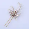 Fermagli per capelli 1PCS Forcine per capelli con strass Accessori per gioielli da sposa Fiore di cristallo da sposa Ornamento da donna Spilli per decorazione della testa