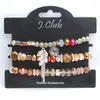 Bracelets porte-bonheur 3 pièces/ensemble mode perles de cristal bracelets pour femmes couleur or Rose feuille Cham Bracelet Femme mariage fête bijoux cadeau