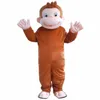 halloween Curious George Monkey Mascot Costumes Cartoon Character Outfit Suit Xmas Outdoor Party Outfit Adult Size Promotional Advertising Clothings