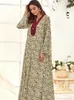 Roupas étnicas Ramadan Marrocos Vestido de Festa Mulheres Abaya Turquia Dubai Kaftans Muçulmanos Florais Noite Vestidos Longos Robe Eid Vestidos Abayas