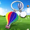 Keychains Free Air Balloon Keychain Imitation Enamel Color Travel Souvenir Small Gift K5056