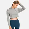 LL yoga Align LL-07 new yoga 7-point low-waisted hooded long-sleeved fitness tight waist sports slim sports top gym wear gym wear