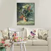 Handmade Canvas Art Pierre Auguste Renoir Painting Flowers in A Vase Ii Village Landscape Artwork Bathroom Decor