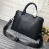 Sac pour hommes porte-documents pour hommes sacs d'affaires sac pour ordinateur portable en cuir véritable fermeture éclair lettre toile intérieur simple poche décontractée sacs à main solides porte-documents en cuir pour hommes noir