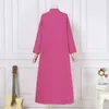 Ethnic Clothing Women's Fashion Loose Kaftan Muslim Abaya Cardigan Cotton Linen Dress Islamic Long Sleeve Abayas Turkish Modesty Robe Jilbab