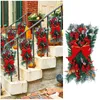 Decorative Flowers Decoration Trim Stairway Stairs Prelit Christmas Led Cordless Lights Up Wreath & Hangs