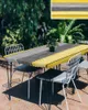Mantel de mesa Vintage de grano de madera amarillo gris degradado redondo borde elástico cubierta Protector impermeable rectángulo mantel ajustado