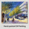 手描きのキャンバスアートグレートブルバード1875ピエールオーギュストルノワール絵画田舎の風景アートワークホーム装飾