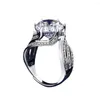 Кластерные кольца TR 2023 Light Luxury 5 Ring Women's Women's High Carbon Mosan Diamond Open Single сингл