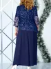 Kleider 4xl 5xl Plus Größe Frauen Kleidung 2023 Frühling Sommer Stickerei Gefälschte Zwei Stück Party Kleid für Hochzeit Gast Kirche kleid