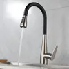 Kitchen Faucets Mixer Faucet Cold & Black Color Stainless Steel Material Hose Pull Down Two Mode Water Out Rotation