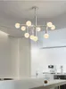 Lámparas colgantes creativas cromadas Magic Bean LED araña moderna sala de estar cocina isla lámpara colgante comedor interior